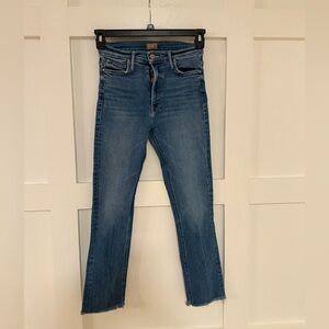 MOTHER mid rise Dazzler Ankle Fray